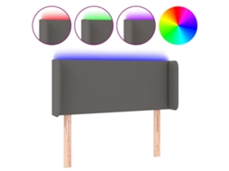 Cabeceira de Cama com Led 83x16x78/88cm Couro Artificial Cinzento MAISON EXCLUSIVE