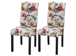Vidaxl Cadeiras De Jantar 2 Pcs Tecido Multicor