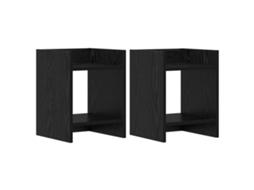 Conjunto 2 Suporte Para Plantas Vidaxl Preto Derivados De Madeira (30 X 30 X 40 Cm)