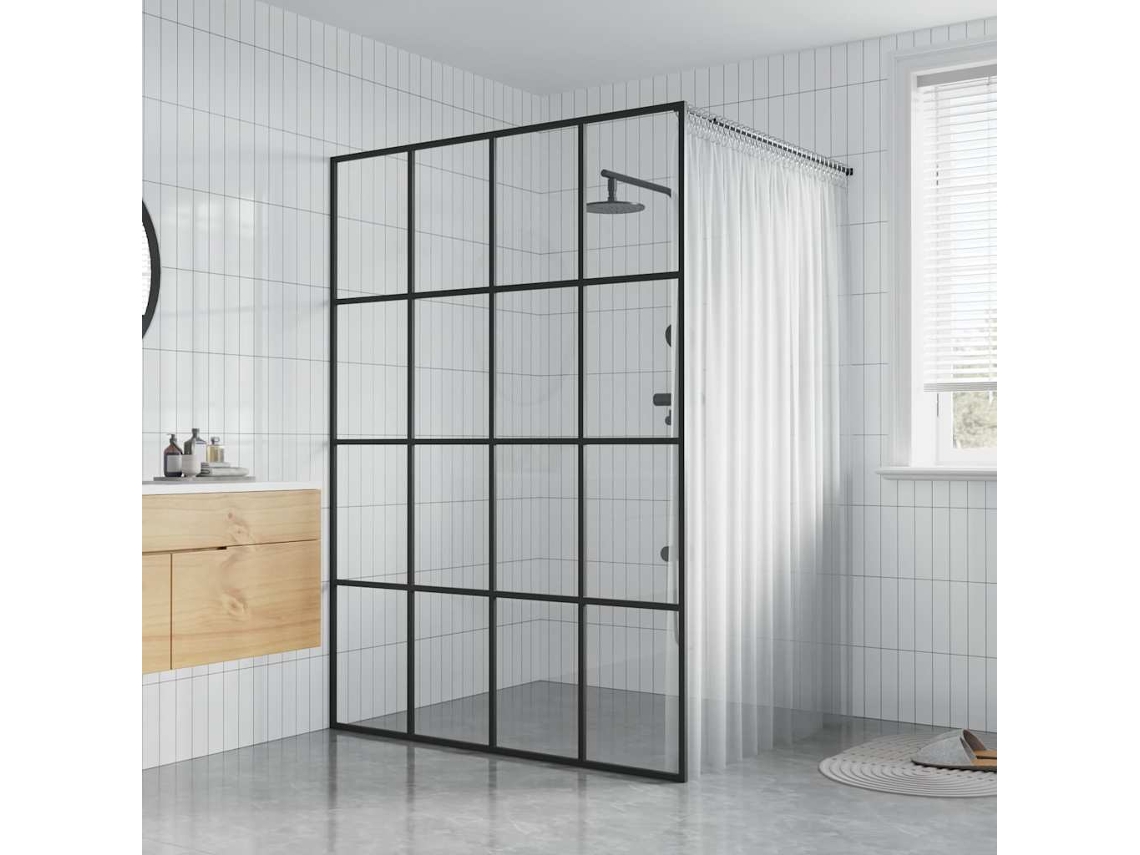 Vidaxl Divisória De Chuveiro Vidro Transparente Temperado 140x195 Cm