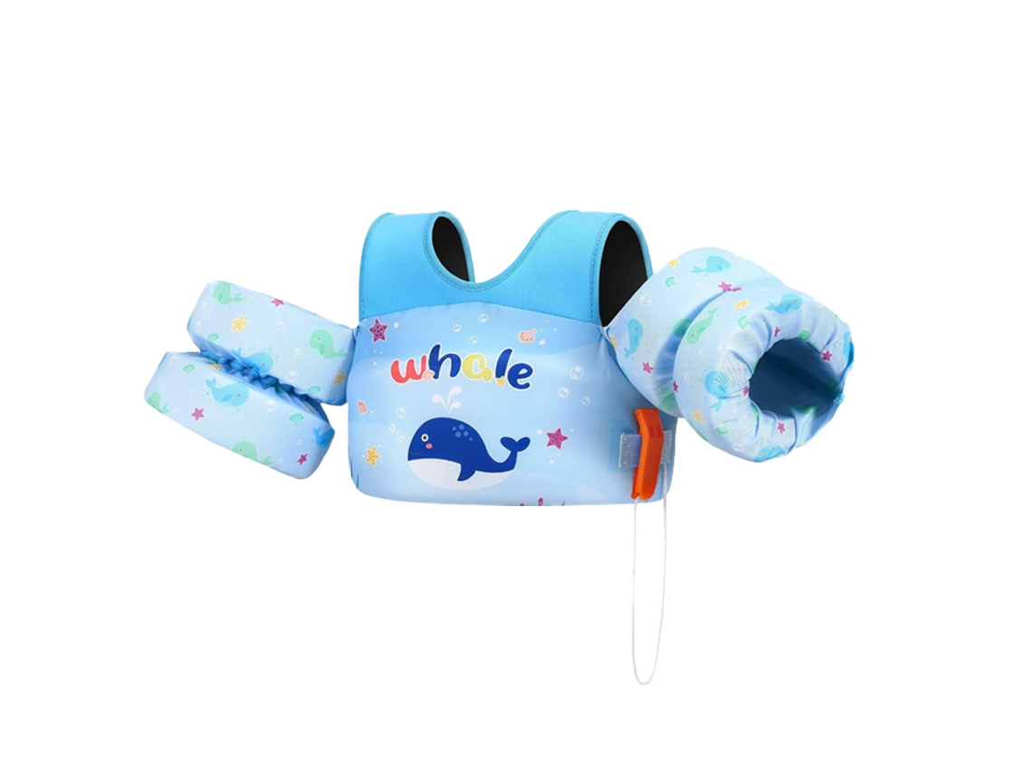 Colete Flutuante Infantil Colete Salva-vidas Com Braçadeiras Para Crianças De 1 A 4 Anos (baleia Azul) Spqment