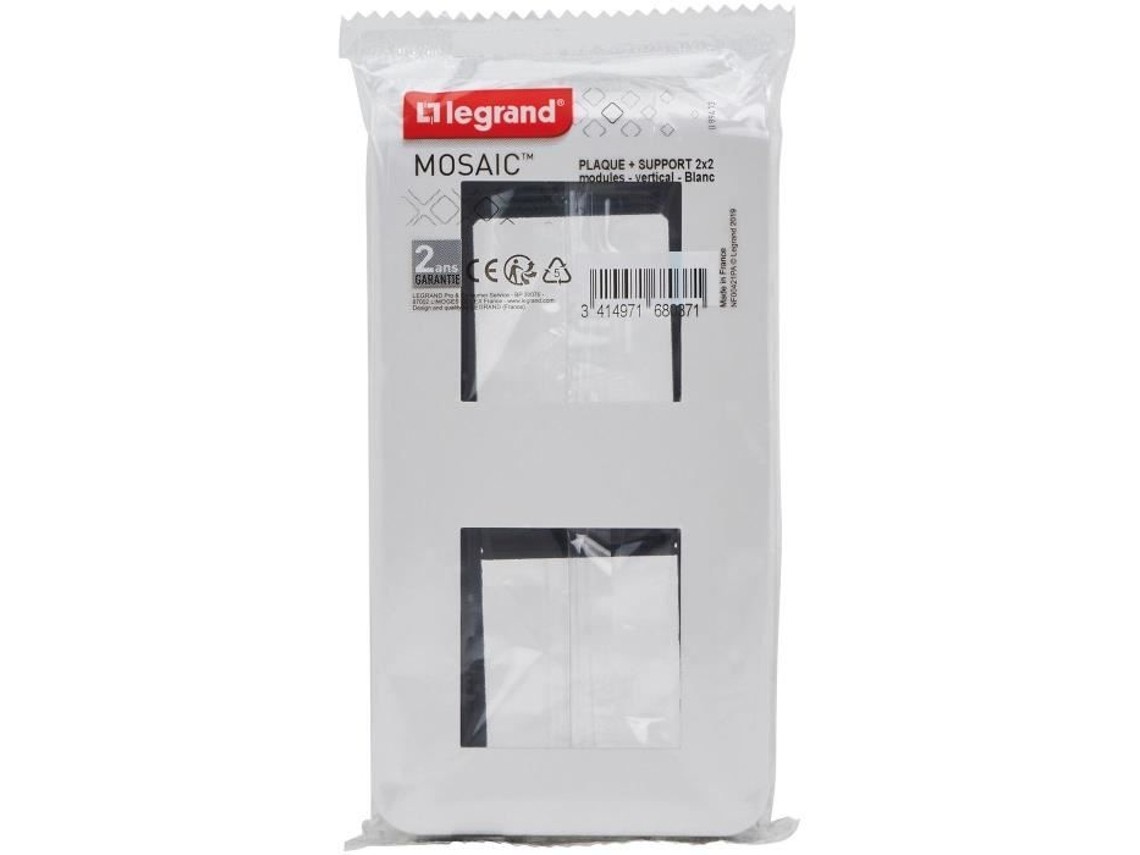 Suporte De Parafuso Mosaico 2x2 Módulos Verde Branco Legrand