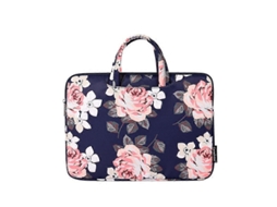 H40-b01 Bolsa Para Laptop Com Estampa De Rosas Brancas, Capa Protetora Para Computador Com Alça, Tamanho: 14 Polegadas