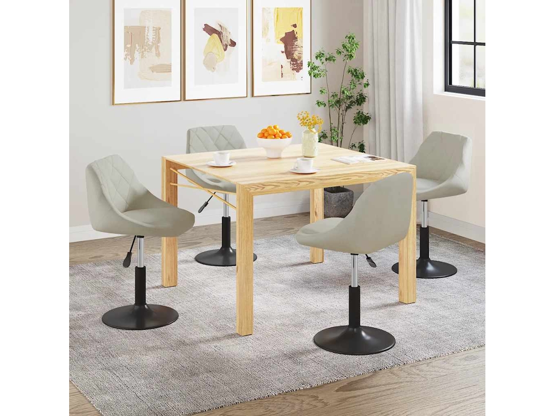 Vidaxl Cadeiras De Jantar Giratórias 4 Pcs Veludo Cor Creme