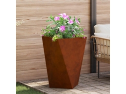 Vidaxl Floreira Ferro Enferrujado 50 X 50 X 75 Cm