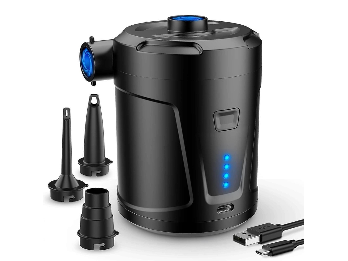Bomba De Ar Elétrica Para Colchão Inflável Com 3 Bicos De Ar, Inflador Rápido Compatível Com Barcos Infláveis/colchões De Ar - Wellngs