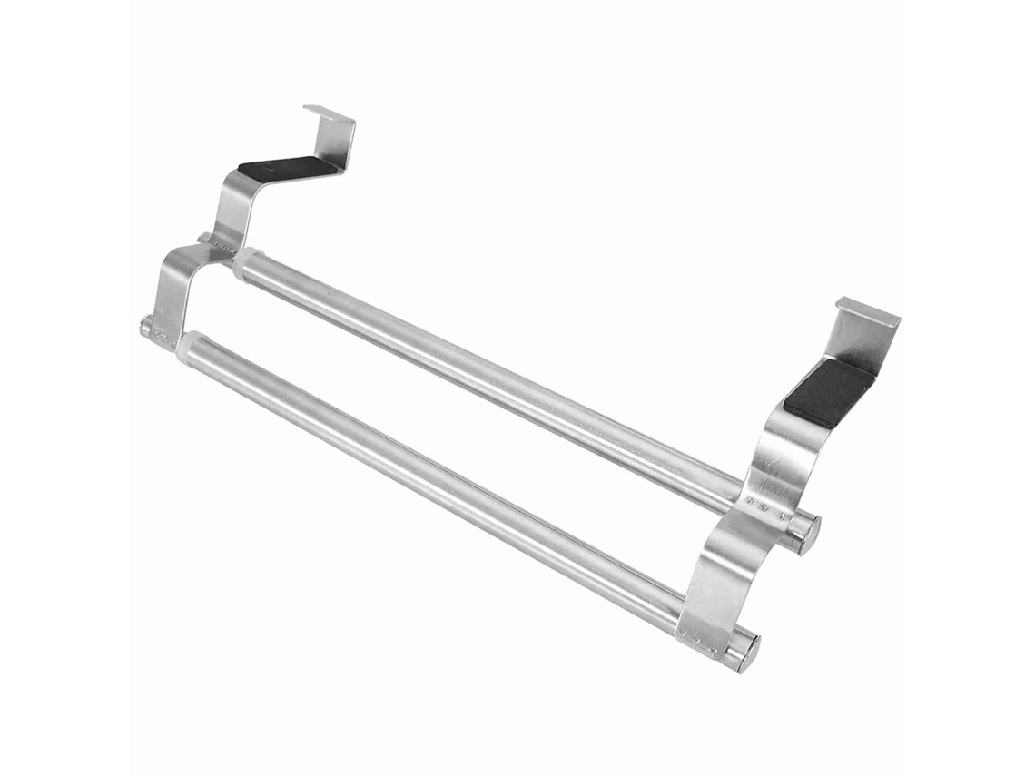 Rack De Toalha Inox Retrátil Duas Barras 40cm
