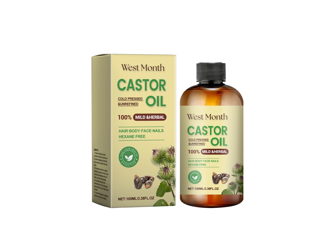Óleo de Ricino West Month para Cabelo Cílios Sobrancelhas Nutrição Multi efeito