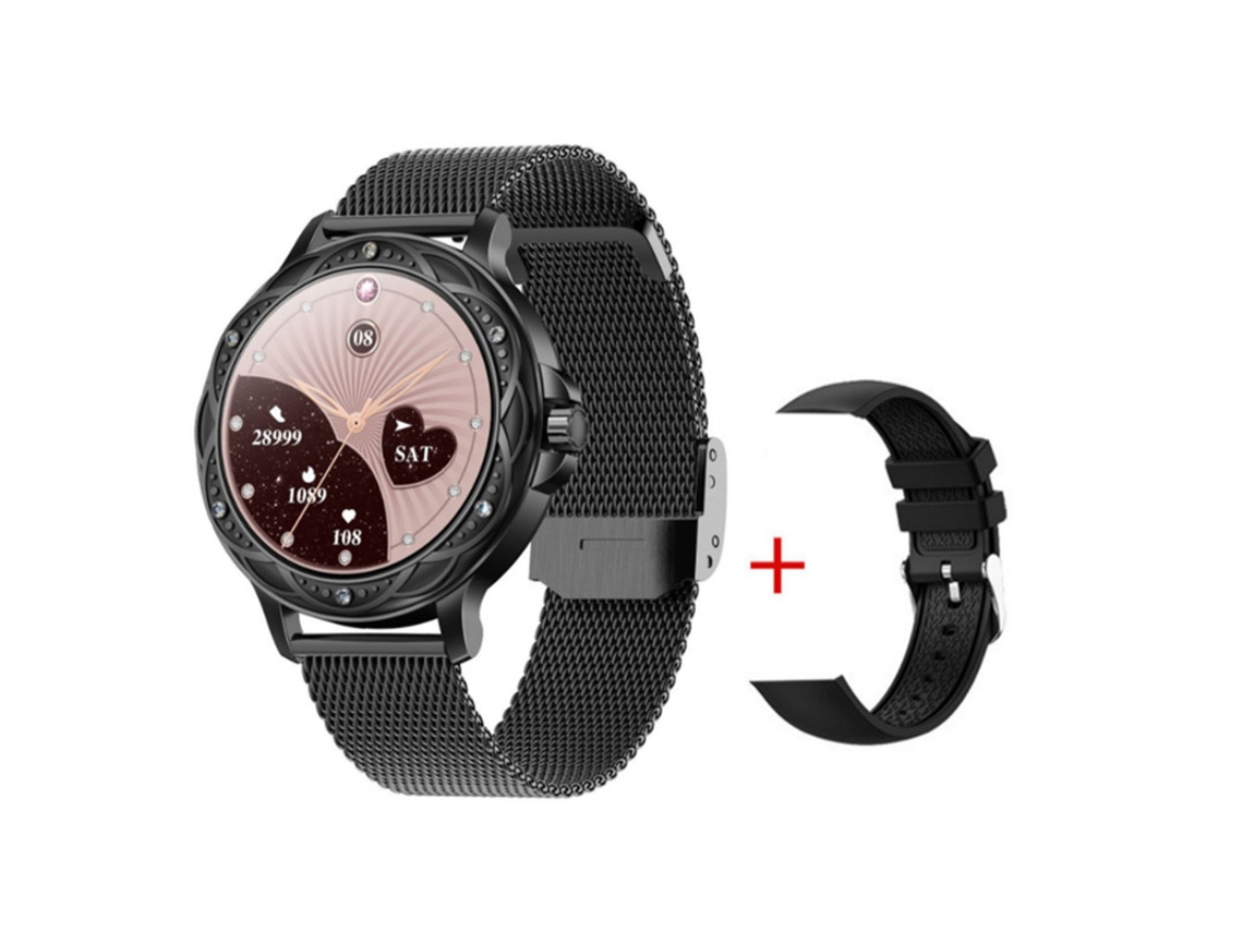 Smartwatch YIZHOOD Te386 Feminino Monitor de Frequência Cardíaca Ip67 Resistente À Água Preto