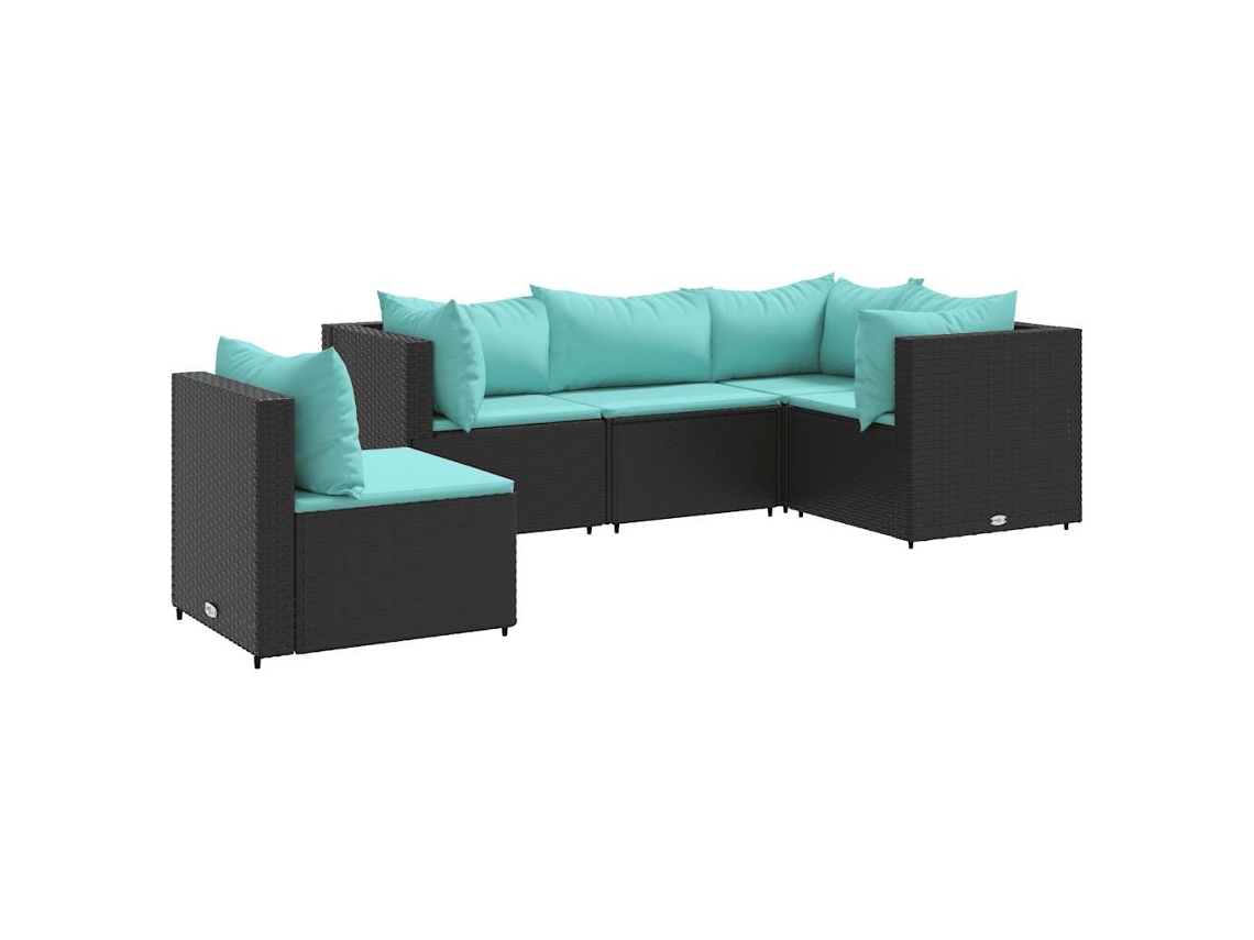 Garden Lounge Set, Garden Lounge Sets Vidaxl Preto Rattan / Vime (n/a)