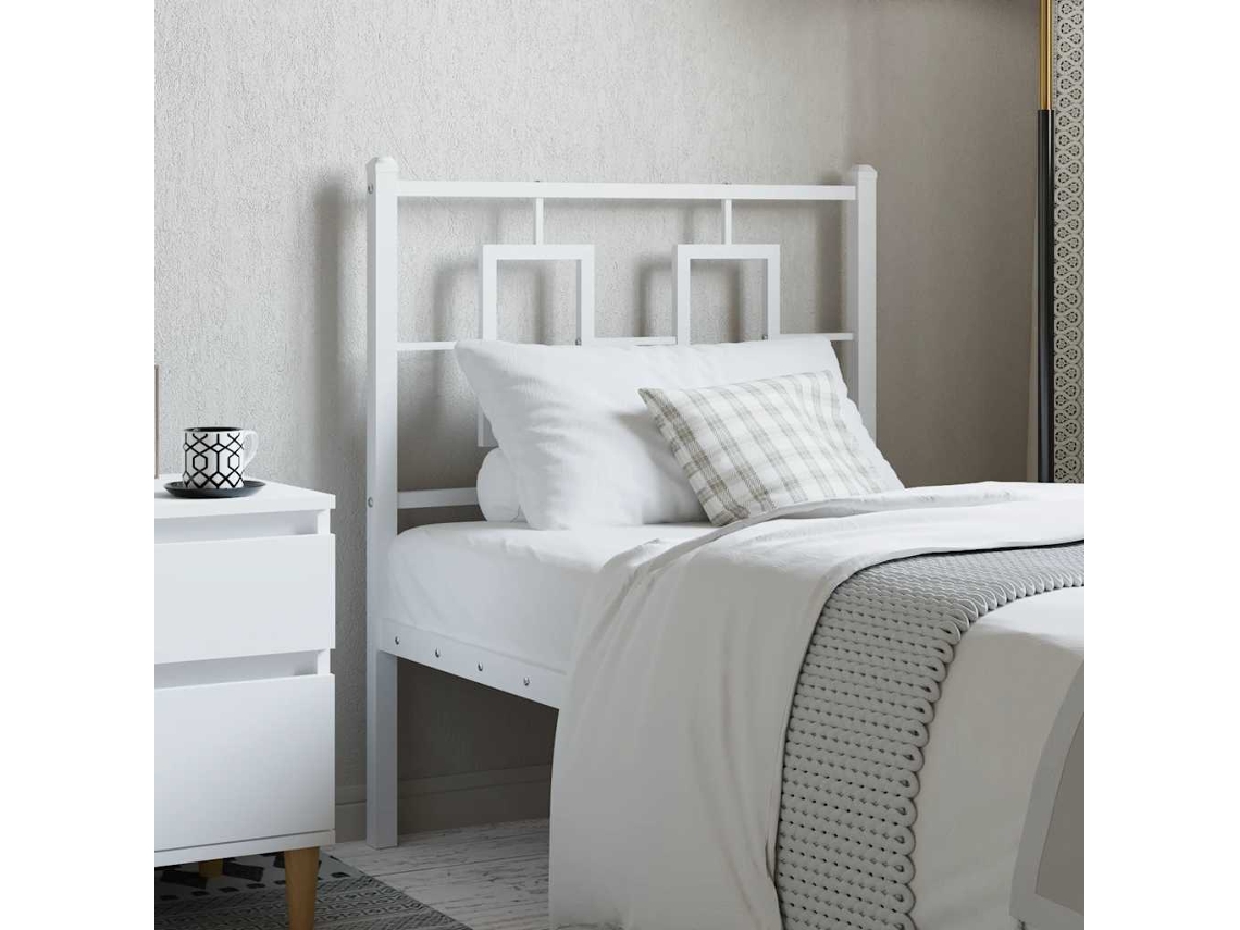 Vidaxl Cabeceira De Substituição 75 Cm Metal Branco