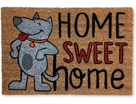 Tapete de Entrada KOKO DOORMATS Dog Home Sweet Home (Castanho - 60 x 40 x 1.50 cm - Fibra de Coco e Base de PVC)