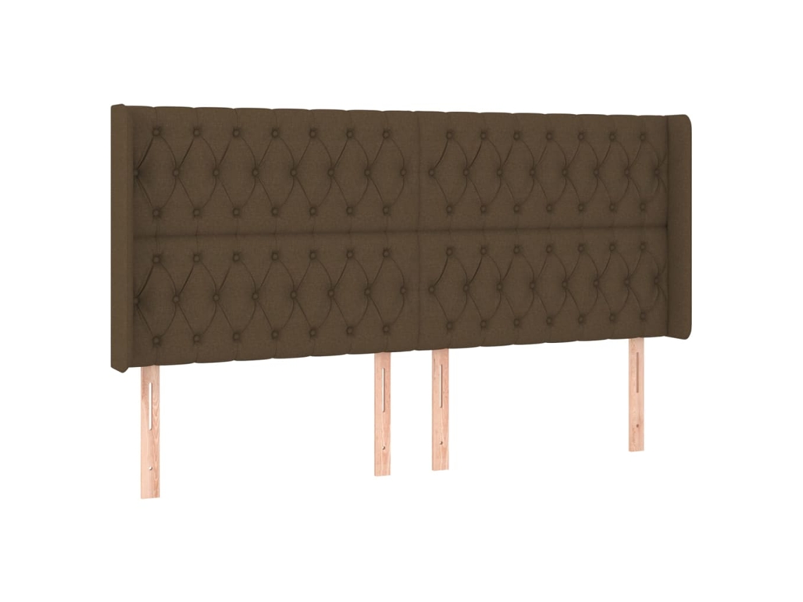Cabeceira com tecido Abas marrom escuro MAISON EXCLUSIVE (183x16x118 cm)