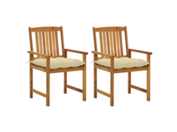 Vidaxl Cadeiras De Jardim Com Almofadões 2 Pcs Acácia Maciça