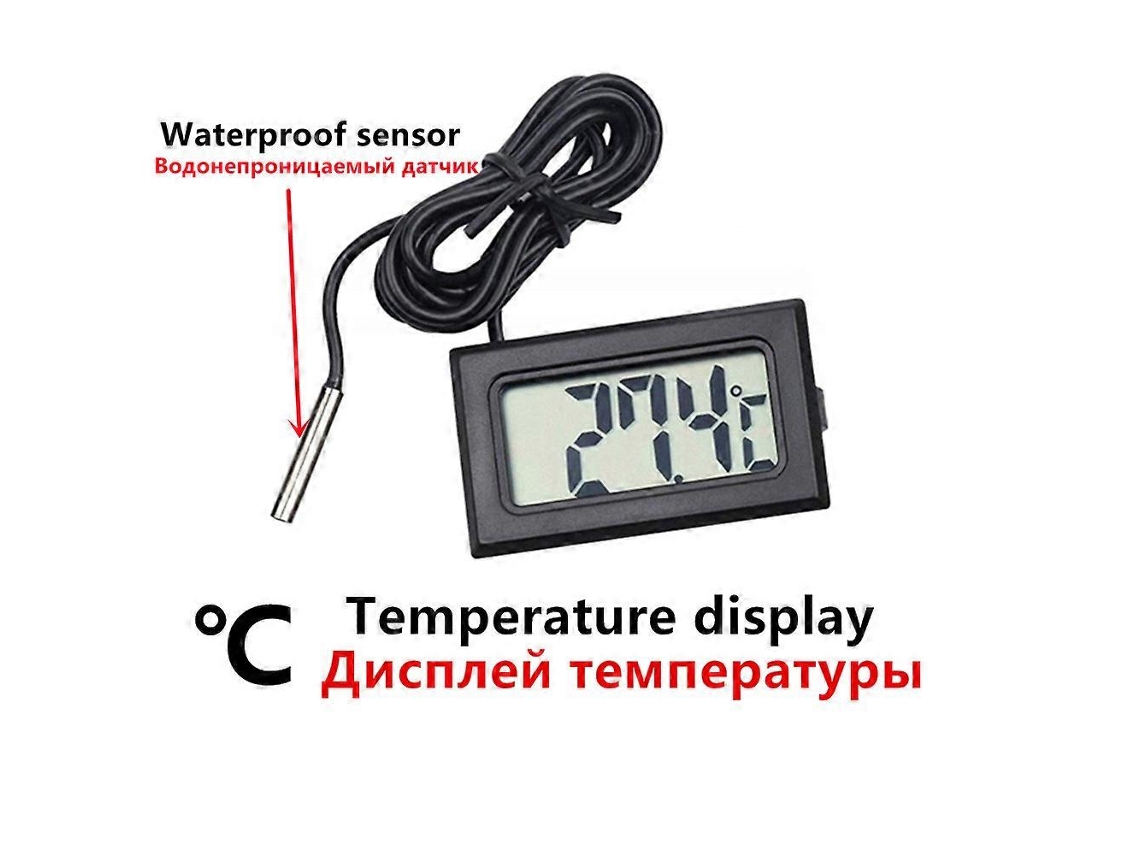 Mini Termômetro E Higrômetro Digital Lcd Para Ambientes Internos, Com Sensor De Temperatura E Umidade Integrados E Cabo De Alimentação. Nostalgia88