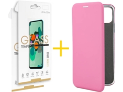 Capa e Película Huawei Mate 30 Lite SKYHE Flip Cover 9214 Rosa