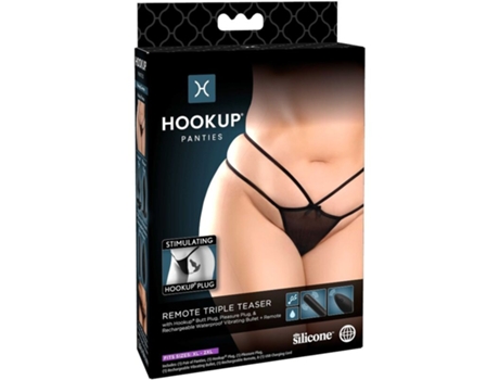 Cueca Com Plug Anal HOOK UP Conexão Remota Triple Teaser (Tamanho Único XL - 2XL)