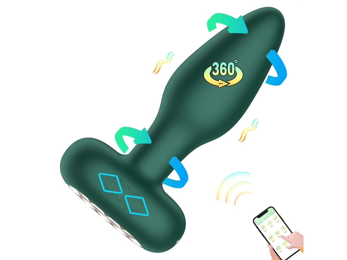 Vibrador Anal Plug Anal Para Homens E Mulheres, Brinquedo Sexual Para Adultos Com Controlo De Aplicação Verde Siurn
