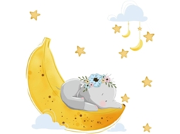 Elefante Voador Com Aquarela, Decoração De Parede Dumbo, Decalque De Parede Removível Em Pvc, Atóxico, À Prova Dágua, Com Nuvens, Lua E Estrelas,