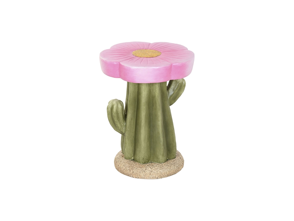 Mesa De Apoio Home Esprit Verde Cor De Rosa 32,5 X 32,5 X 42,5 Cm