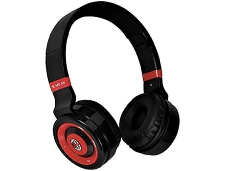 Fones de Ouvido Sem Fio Ac Milan Dobráveis Sobre a Orelha com Microfone Integrado e Hifi Preto TECHMADE