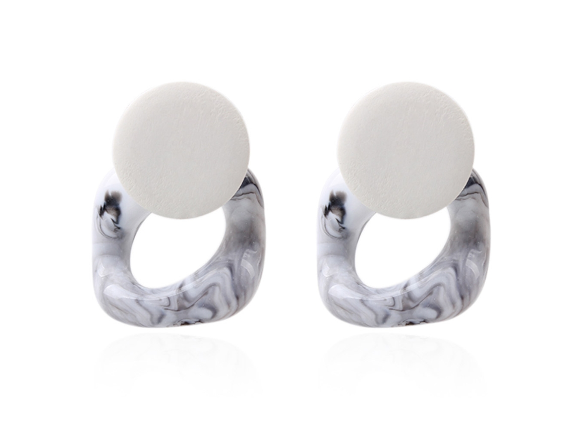 Brincos De Mulher Anti-alergia Design Geométrico Casco De Tartaruga