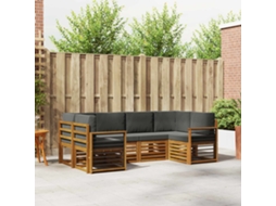 Vidaxl Conjunto De Sofás Para Exterior 6 Unid. Natural E Antracite