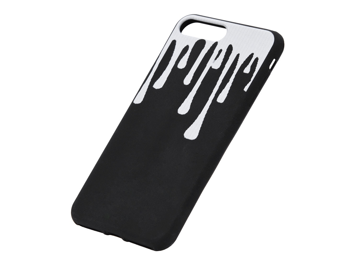 Capa de silicone preta para iPhone 7 Plus, opaca, EOOCOO