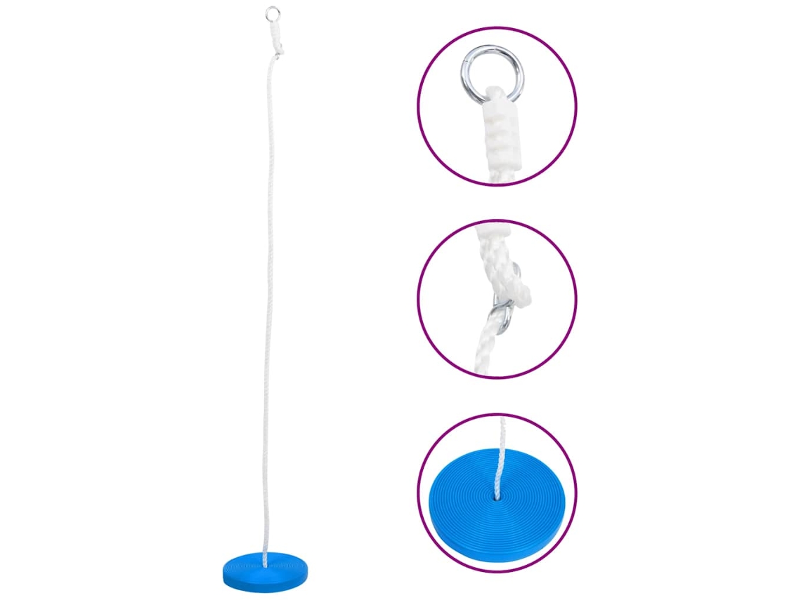 Vidaxl Baloiço De Placa 200 Cm Azul