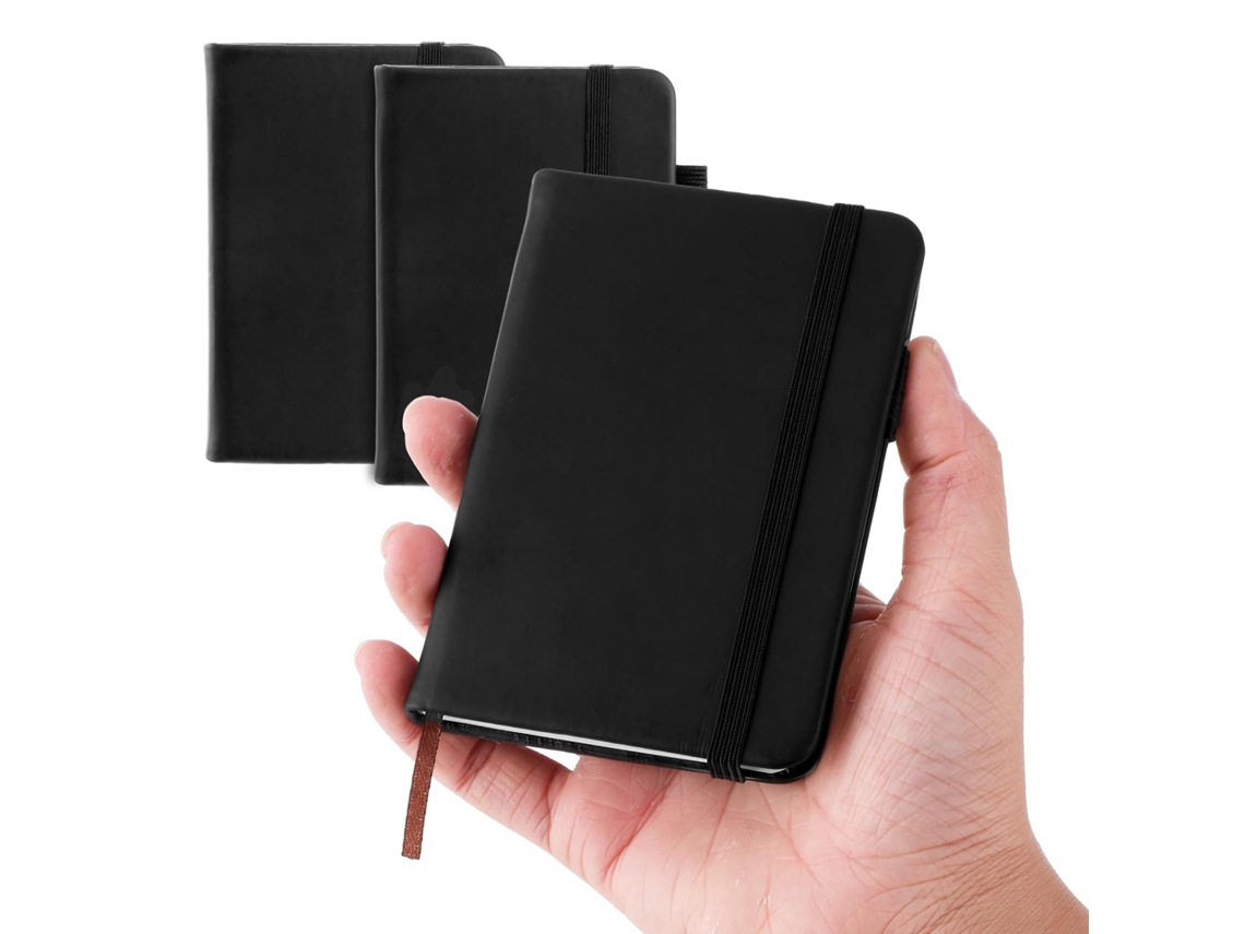 Juego de 3 cuadernos de bolsillo pequeños, diario, bloc de notas con tapa dura, papel rayado grueso de alta calidad, tamaño A7, 100 páginas - Aquaforge