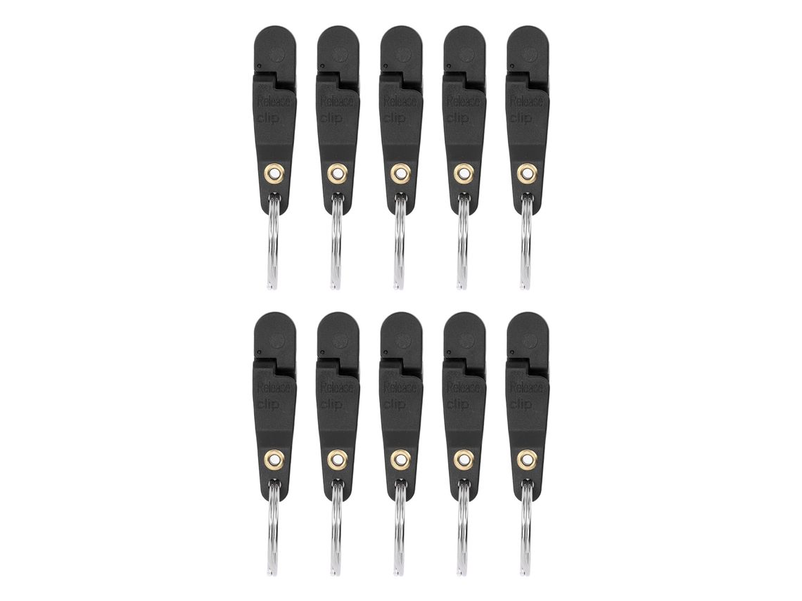 Clip de Pesca com Chave para Prancha de Navegação Preto 10pcs