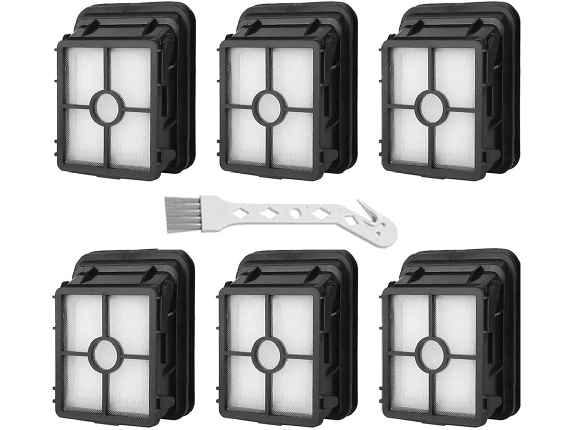 Kit com 6 filtros de reposição WXSP 1866 para aspiradores de pó Bissell Crosswave Pet Pro 1785, 2306, 2551 e 2554 Crosswave Cordless Max.