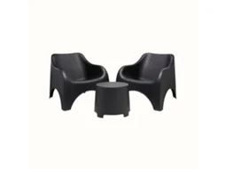 Conjunto de Jardim Cloud Antracite IPAE PROGARDEN (2 Cadeirões + 1 Mesa de Apoio