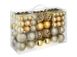 Tectake Conjunto De 100 Bolas De Natal Douradas, Dourado
