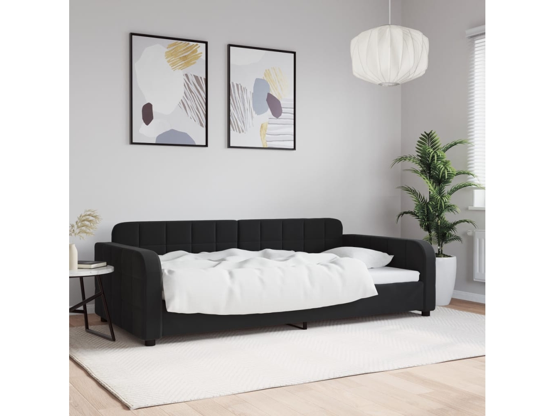 Vidaxl Sofá-cama 100x200 Cm Veludo Preto