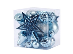 Conjunto De Enfeites De Bola De Natal Inquebrvel Pacote De Presente Para Decorao Da Rvore De Natal Azul Hengjian (45 Peas)