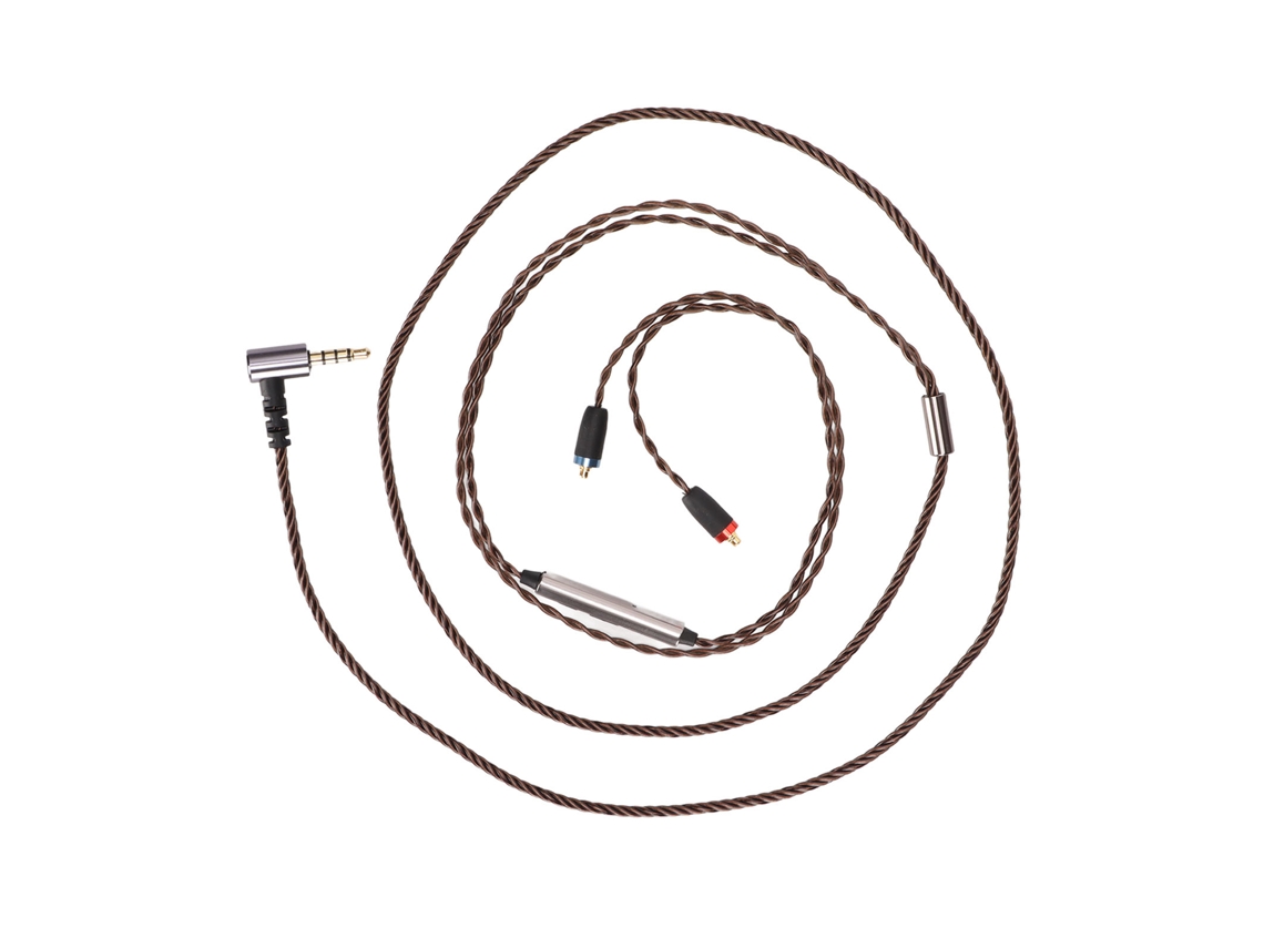 Cabo de Fone 3.5mm Mmcx LAXISCREED Prata Microfone Controle
