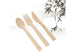 2026 set de Cubiertos de Madera Biodegradable 300 Piezas Ecológicas Compostables de Abedul Forestal Sostenible
