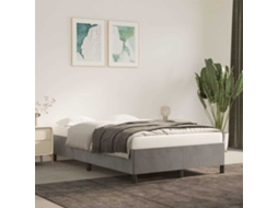 Vidaxl Estrutura De Cama Sem Colchão Cinza Claro Veludo