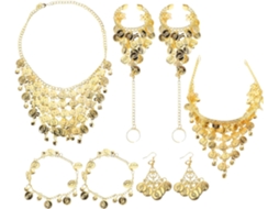 De Joias Para Dança Do Ventre Feminina, Incluindo Colar, Pulseira, Tornozeleiras E Brincos.
