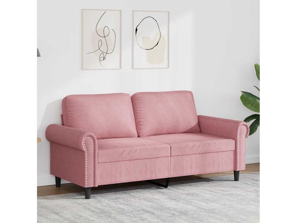 Vidaxl Sofá De 2 Lugares Veludo 140 Cm Rosa
