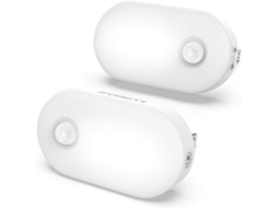 Pacote com 2 luzes noturnas com sensor de movimento, luz noturna LED Slowmoose