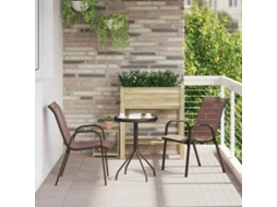 Vidaxl Conjunto Bistro De Jardim 3 Unid. Castanho Aço