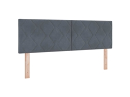 Cabeceira | Painel De Cama Led Cinza Escuro 144 Cm Couro Sintético