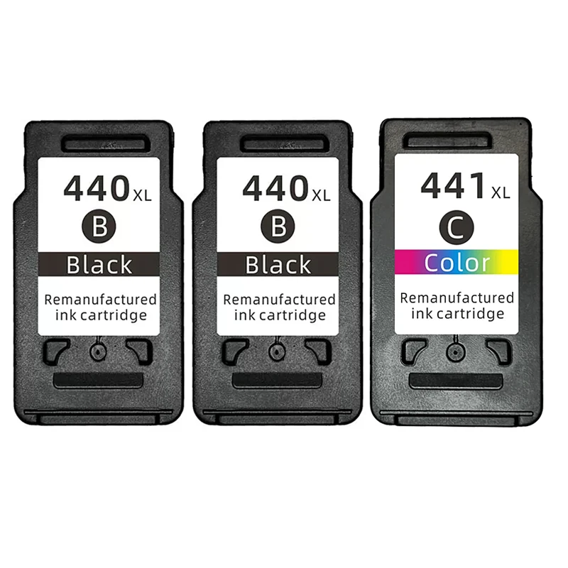 Cartucho de Tinta Pg440 Pg 440 441 para Impressoras Jato de Tinta Canon Pixma Mx374, Mx394, Mx434, Mx454, Mg3240 e Mg3540. MDUG (2 Pretos e 1 a Cores)