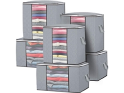 Conjunto De 6 Sacos Grandes Para Guardar Edredons, Com Janela Transparente E Zíper, Dobráveis E Para Guardar Roupas, Edredons E Itens