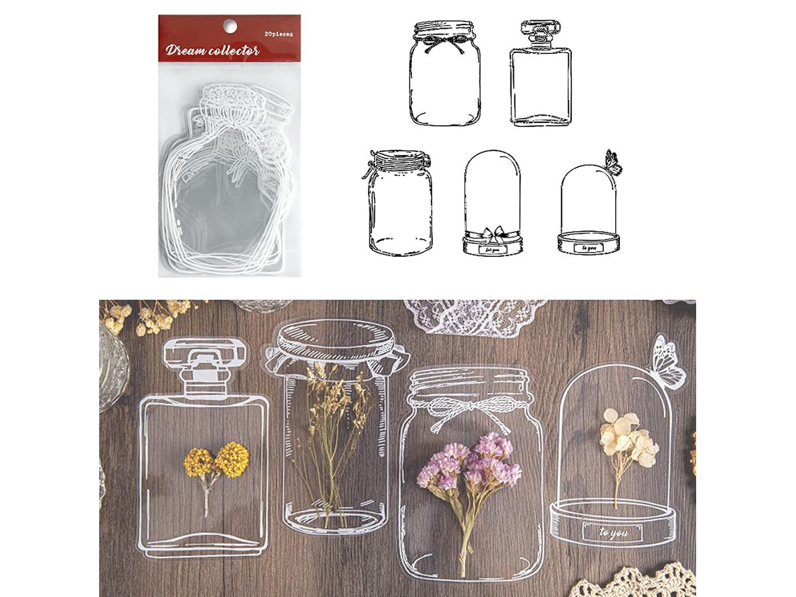 20pcs Marca página de Flores Secas Transparentes para Leitura e Decoração | S/MARCA