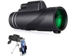 Binóculos ENKERS Monoculares 40X60 HD de Alta Potência com Tripé e Suporte para Smartphone Luneta com Prisma Bak4 para Observ-Preto
