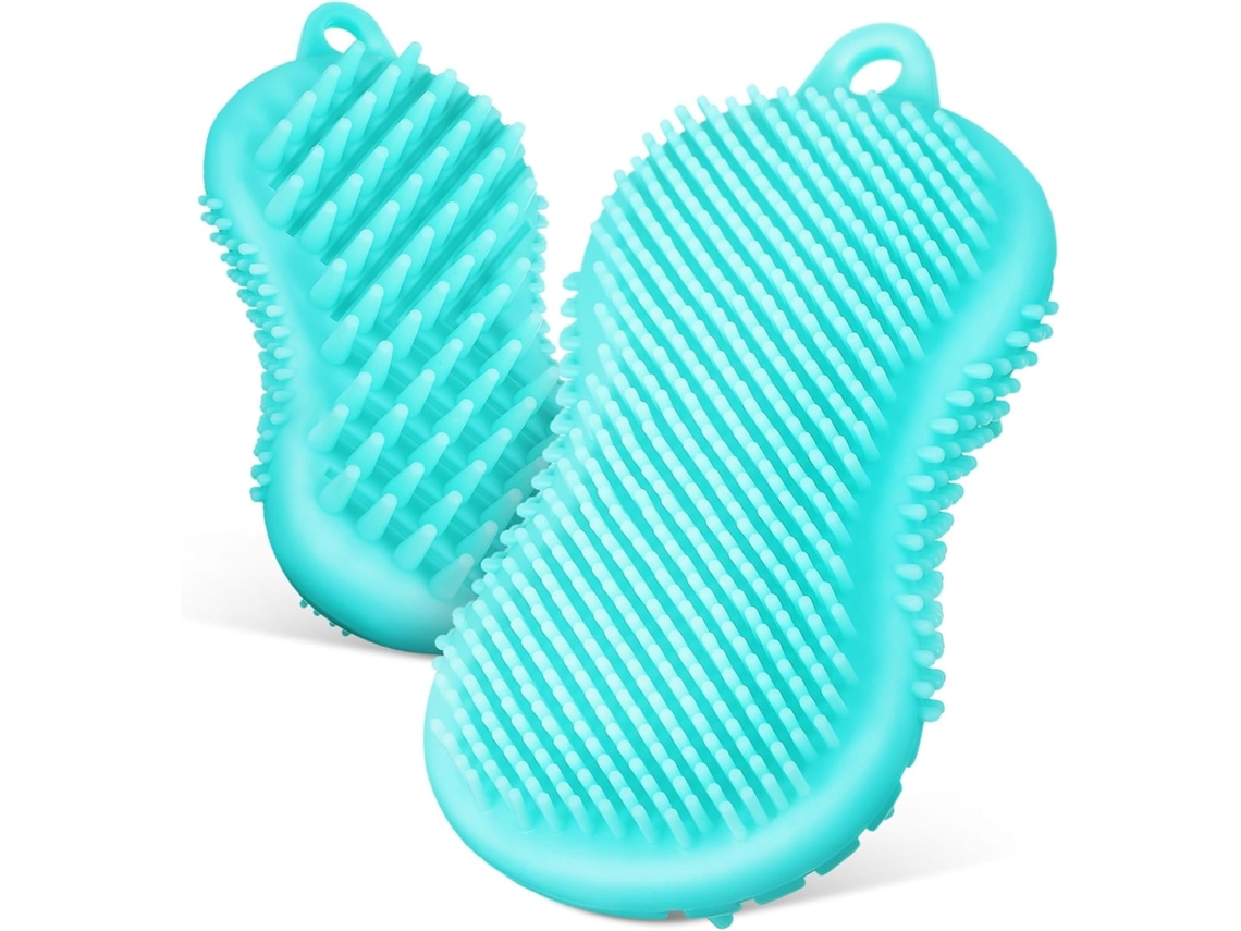 Lurelia Conjunto De 2 Escovas De Banho Para Bebé, Silicone Macio, Dupla Face E Massagem Suave, Uso Diário Essencial