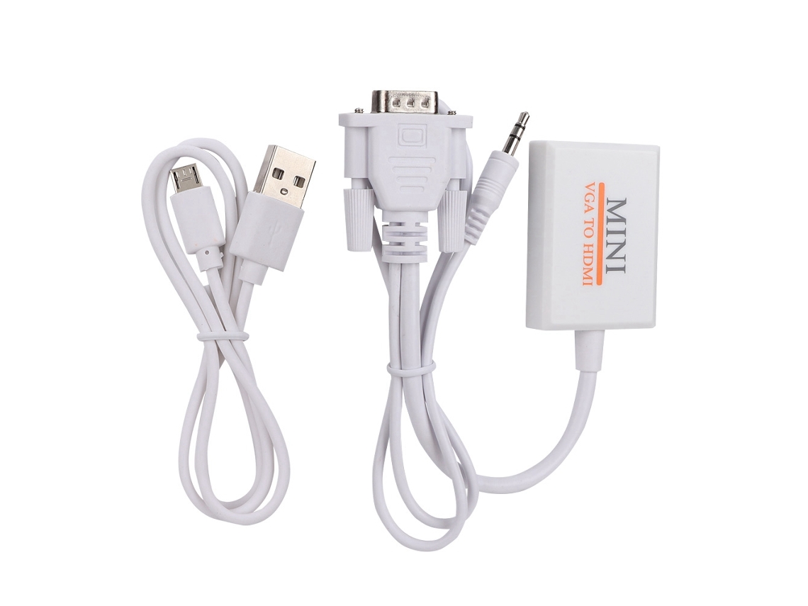 Adaptador Vga Para Hdmi Com Conversor De Áudio E Carregamento Usb